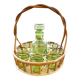 Service at orangeade vintage seventies green glass and rattan basket