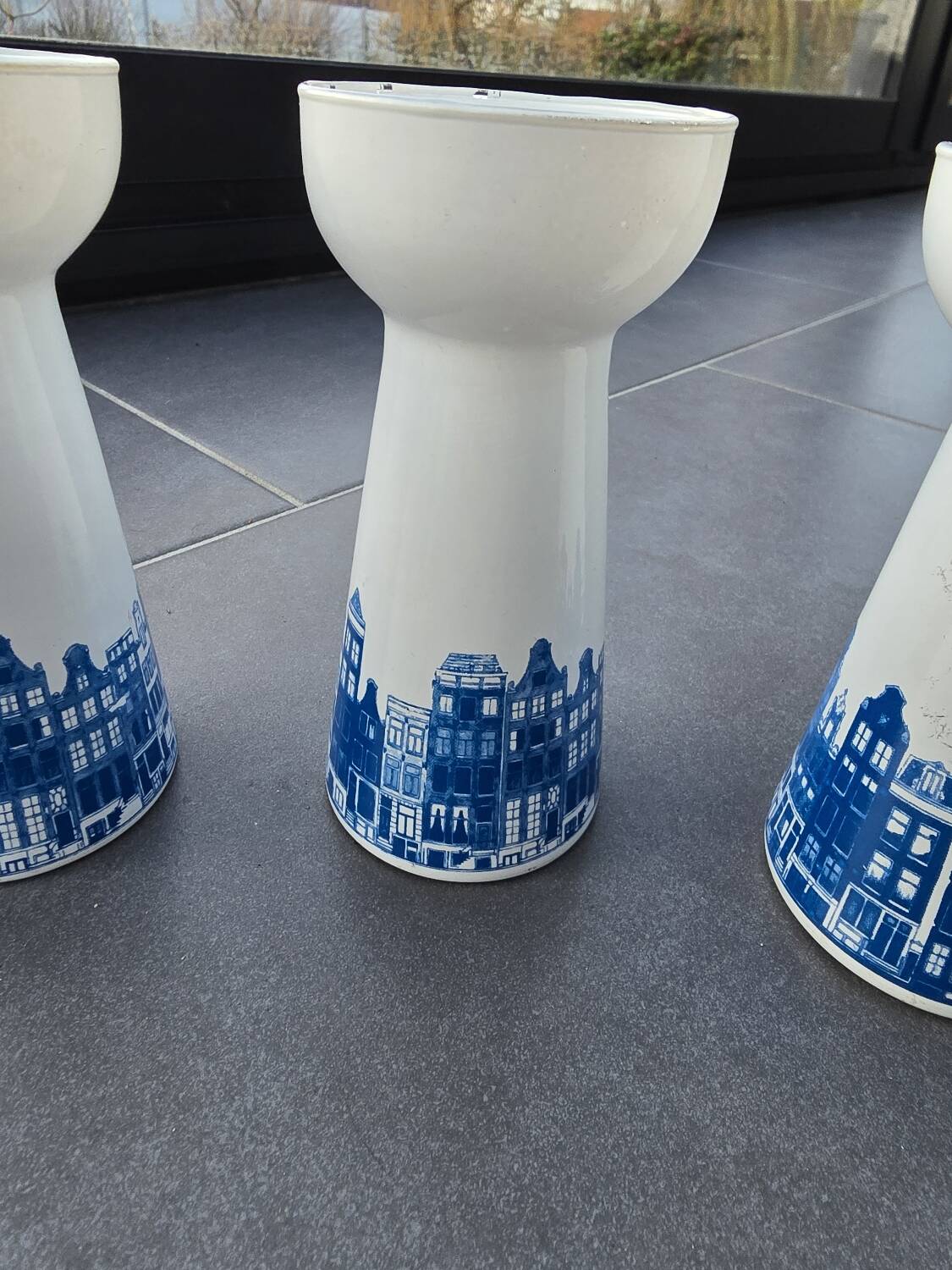 4 vintage Dutch vases for hyacinths
