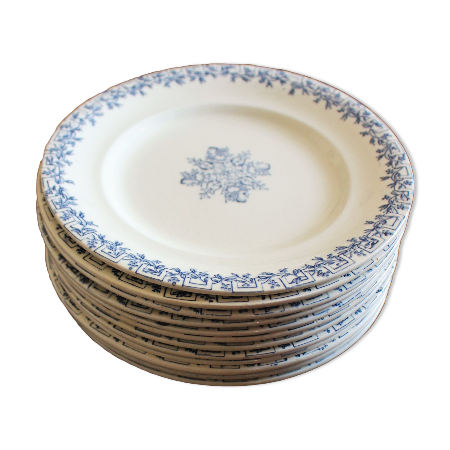 Lot 12 flat plates Iron Earth Blue Clairefontaine Greek