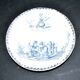 Miniature illustrated blue bread plate 12.5 cm Creil Montereau dollhouse