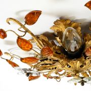 Very beautiful 1960s gold-plated ceiling or wall lamp by Banci Firenze, Ita