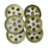 Set of 6 oyster plates in Earthenware Mill of Wolves