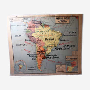 Old school map vidal lablache South America