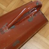 Brown enamelled steel pitcher
