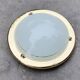 Vintage round ceiling lamp brass & white glass, Gold, Hollywood Regency, Wall sconce