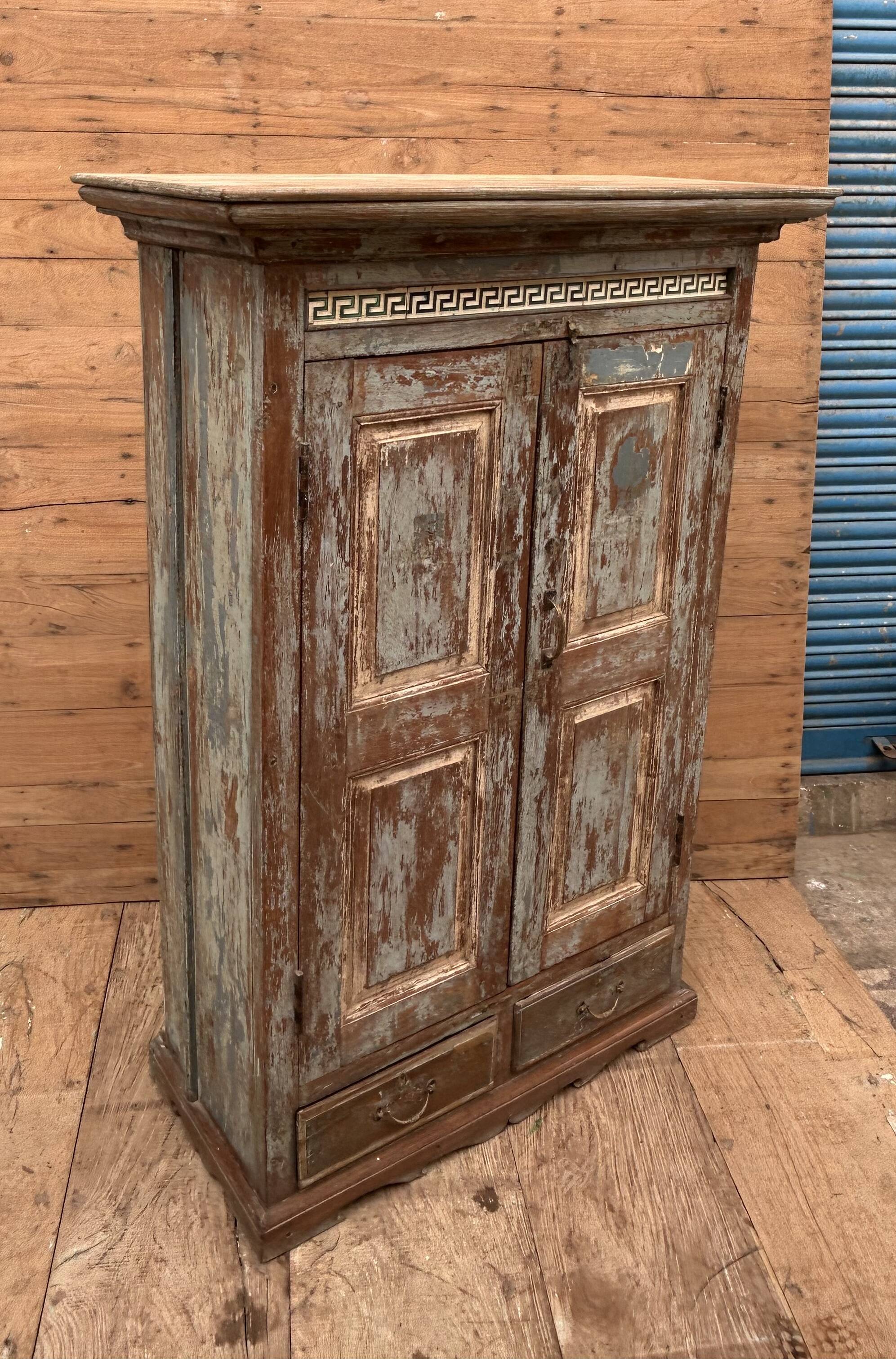 Rajasthani wardrobe in Burmese teak with original patina.