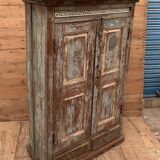 Rajasthani wardrobe in Burmese teak with original patina.