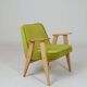 Fauteuil moderne en velours vert lime design par Chierowski