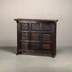 Spanish Rustic Brutalist Dry Bar Counter with matching Barstools
