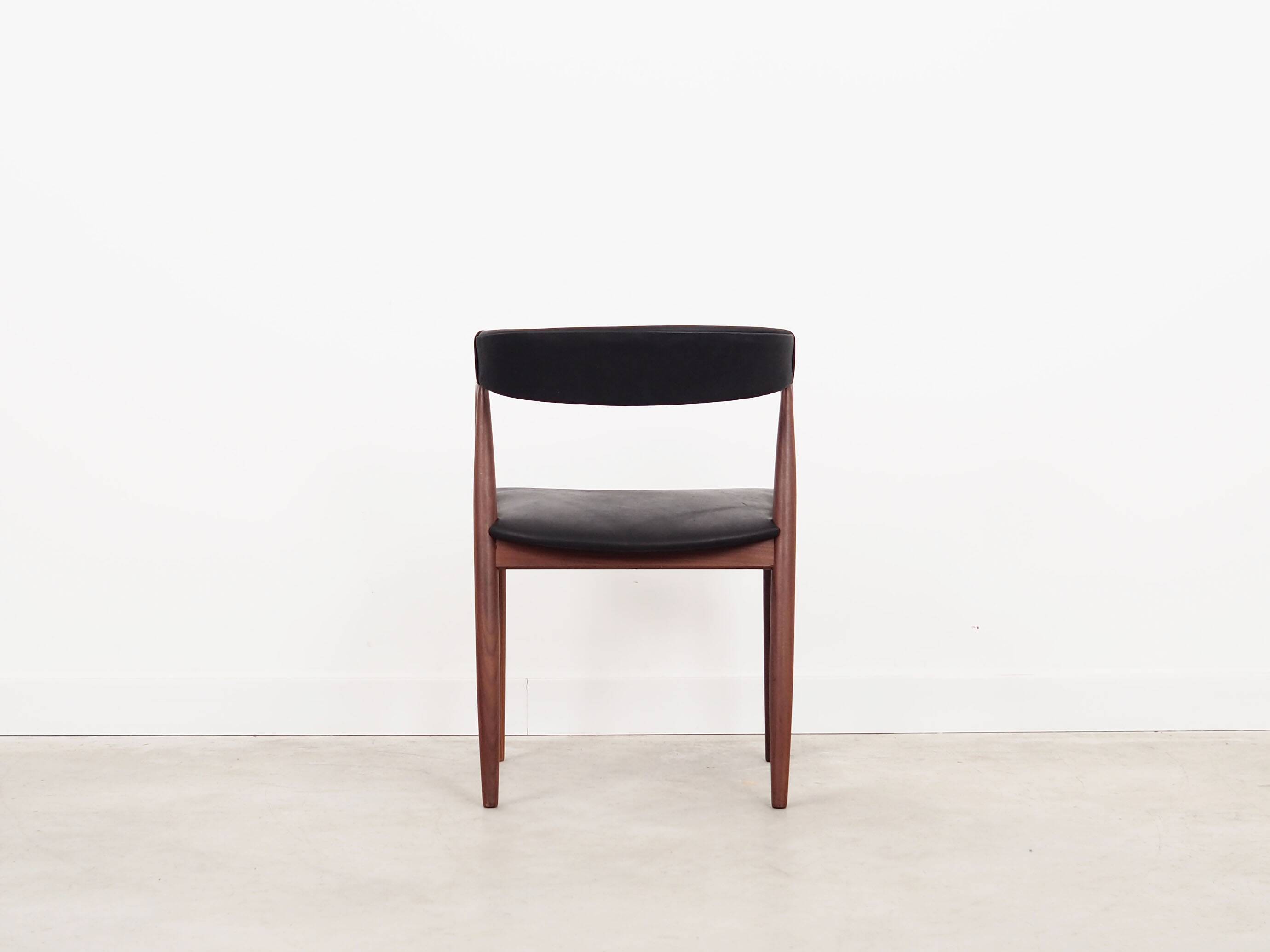 Ensemble de quatre chaises en teck, design danois, années 1970, fabricant : Orte Mobelfabrik