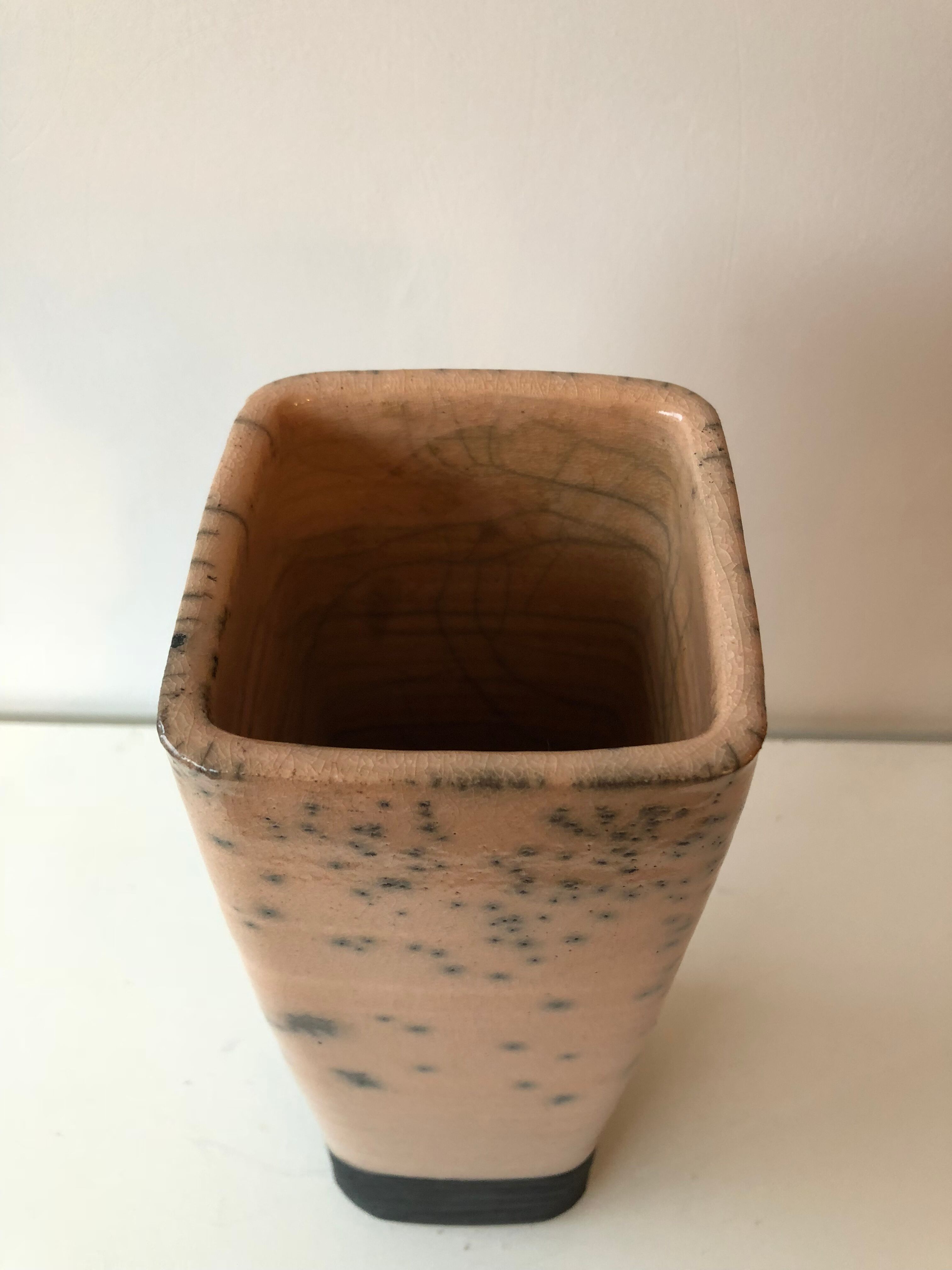 Vase ceramic raku vintage