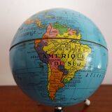 World globe sheet metal map taride cards vintage 50 60 - ø 12.5 cm