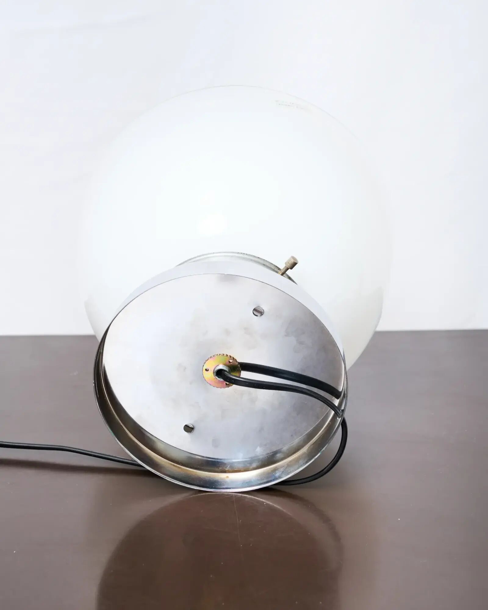 Table lamp in transparent white Murano glass, Mazzega, Italy, 1970.