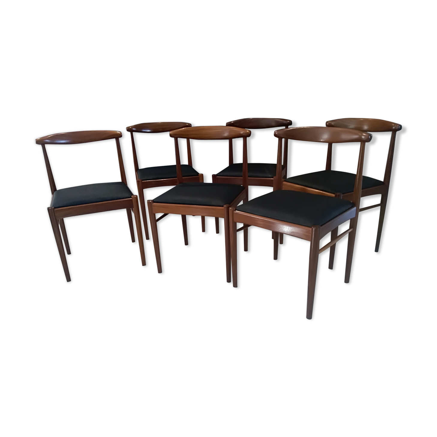 Suite of 6 chairs in Teck Denmark K.S vintage 1960