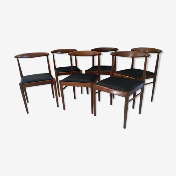 Suite of 6 chairs in Teck Denmark K.S vintage 1960