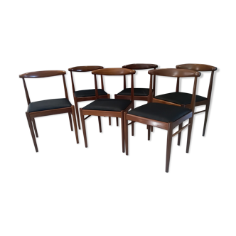 Suite of 6 chairs in Teck Denmark K.S vintage 1960
