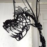 Brutalist sculptural wrought iron Dragon floor lamp, France