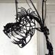 Brutalist sculptural wrought iron Dragon floor lamp, France