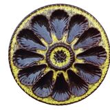 Grande assiette à huîtres vintage française en céramique de Vallauris, signée Marius Giuge