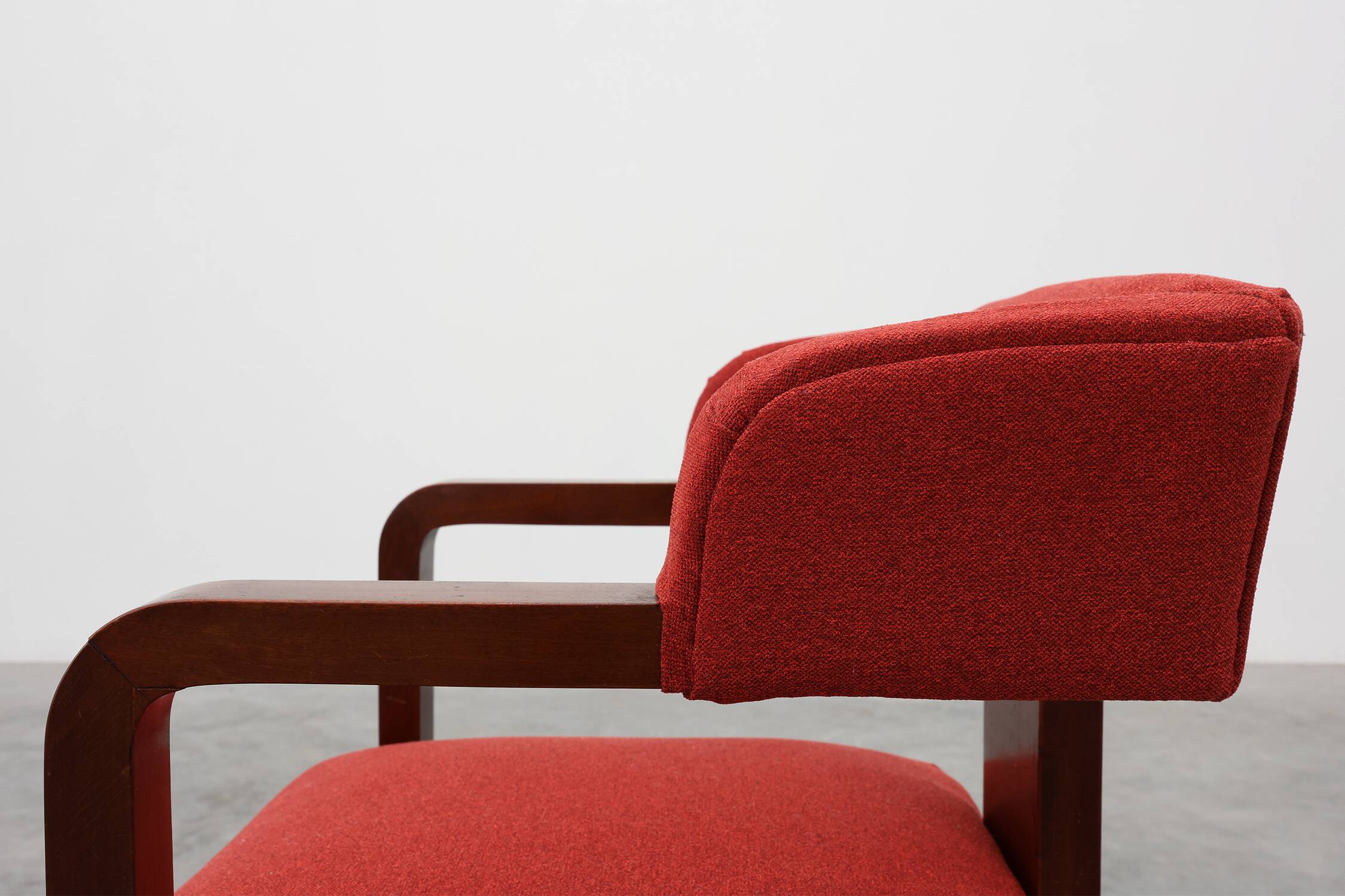 Set of Two Red Reupholstered Art Deco Chairs, Belgium ca. 1920