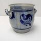 Alsaces Betschdorf stoneware flower pot, gray blue