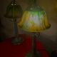 pair of bronze bedside lamps 38x18 art nouveau style, electrical working