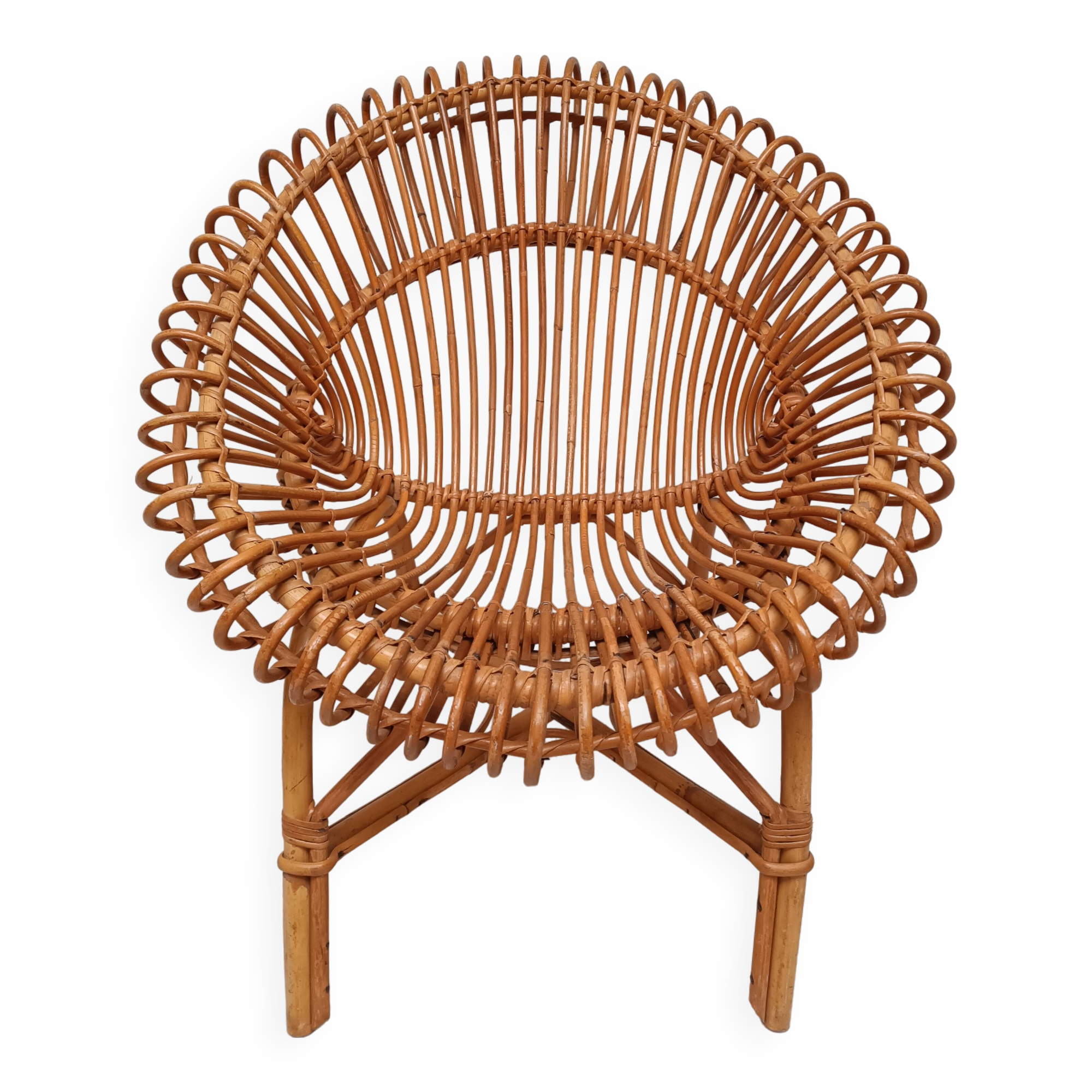 Vintage rattan armchair 1960