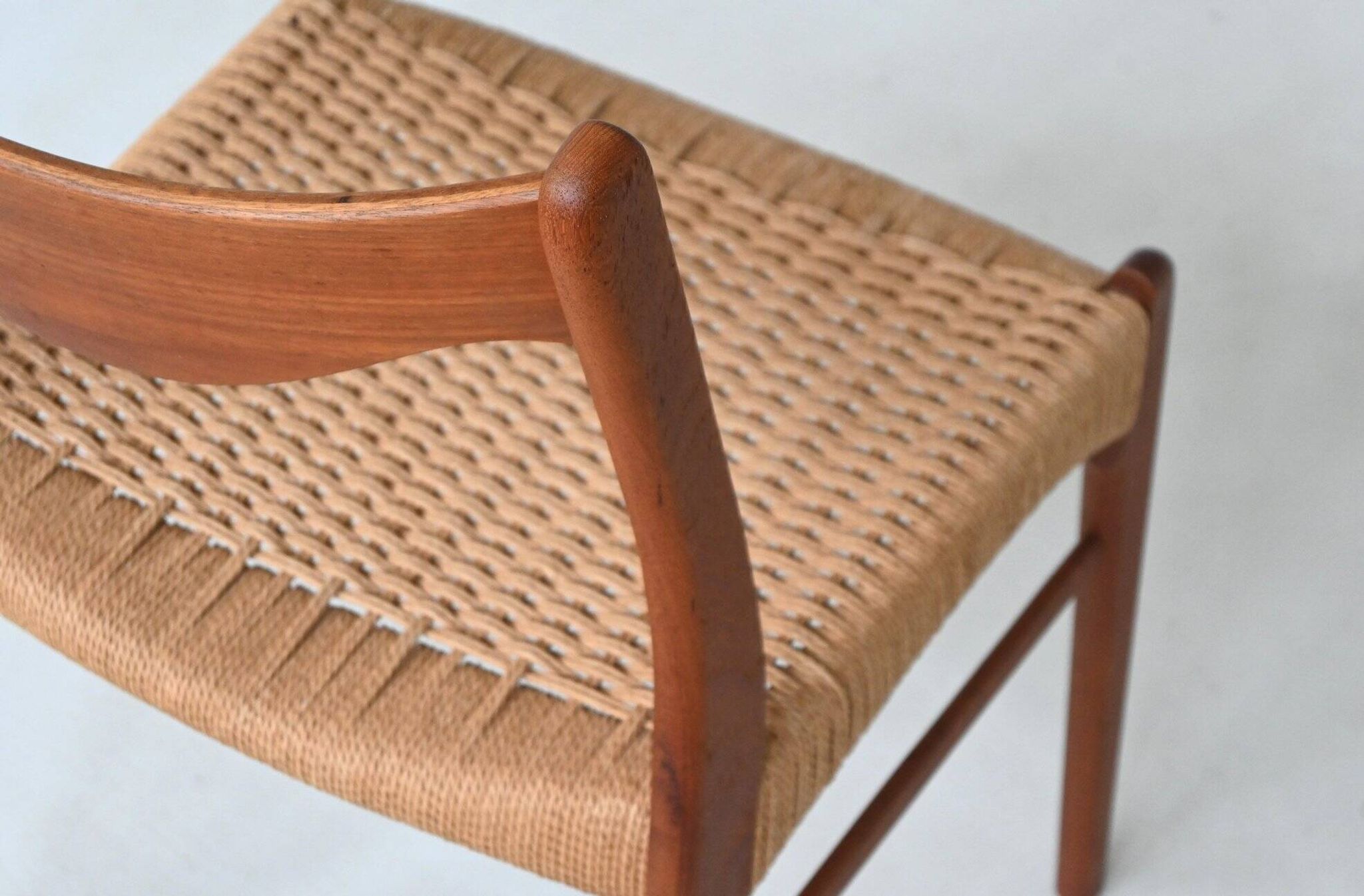 Arne Wahl Iversen set of six dining chairs in teak Glyngore Denmark 1960
