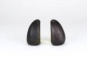 Pair Carl Auböck minimalist drop brass bookends #4636, Vienna, Austria