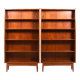 Pair conical Danish Bookcases in Teak by Johannes Sorth