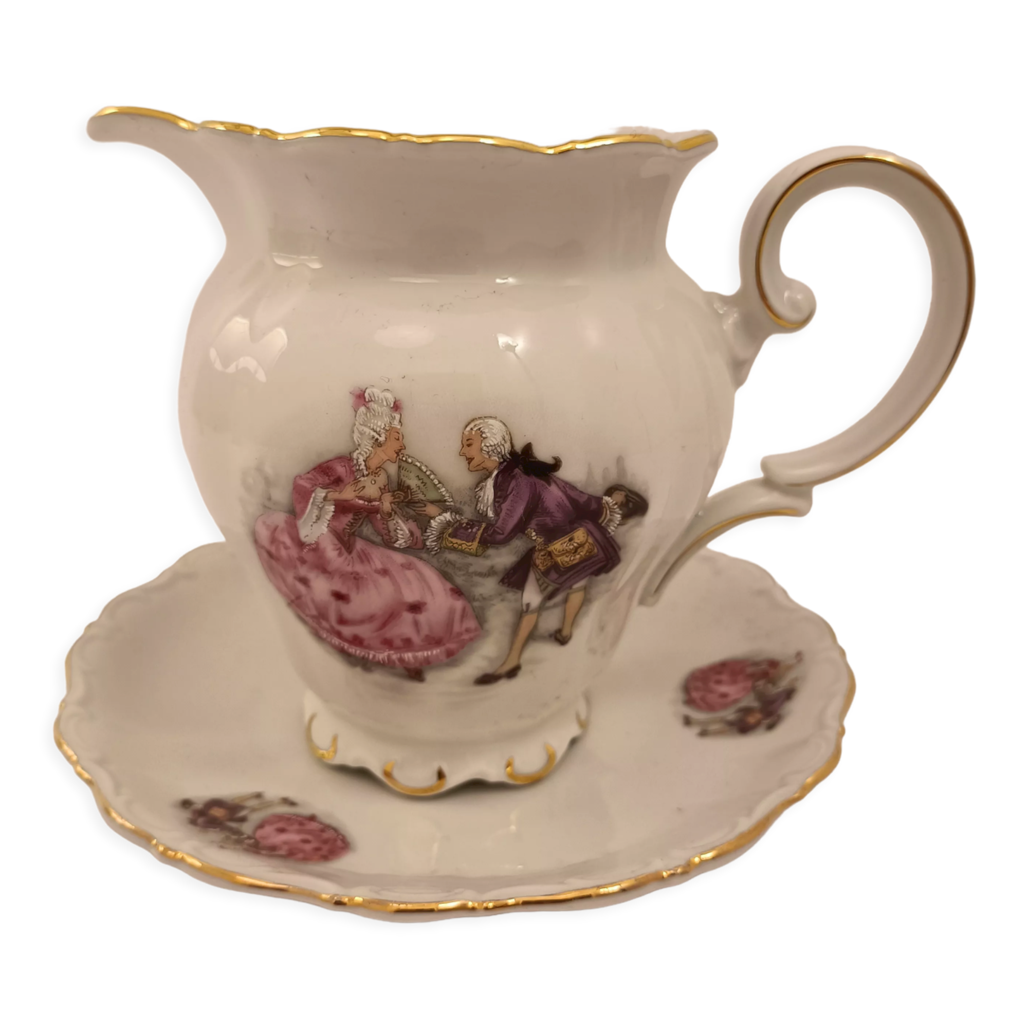 Bavaria creamer milk jug and porcelain plate