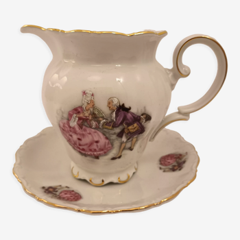 Bavaria creamer milk jug and porcelain plate