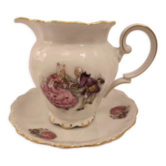 Bavaria creamer milk jug and porcelain plate