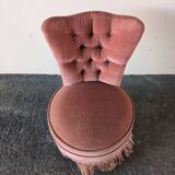 Chauffeuse en velours rose