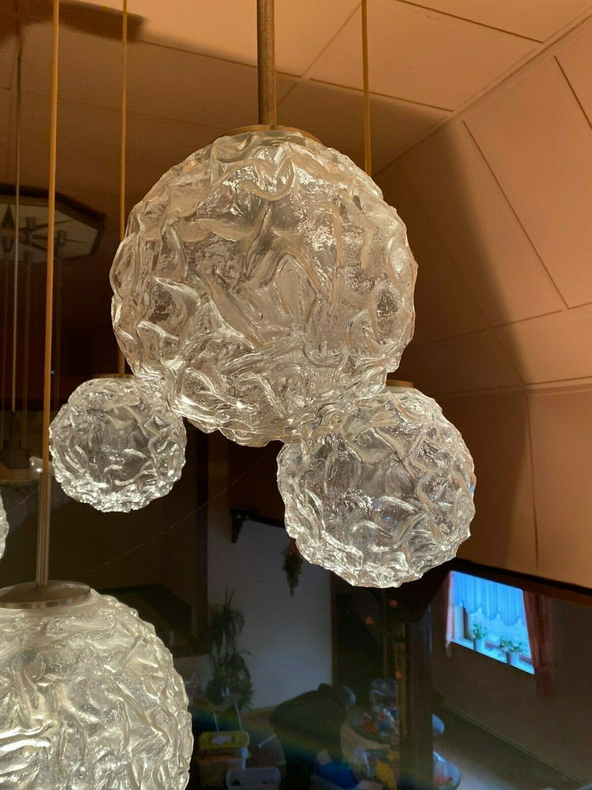 XXL 60s 70s ceiling light hanging lamp cascade lamp Hillebrand Design 60s