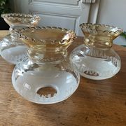 3 glass chandelier shades, antique, vintage