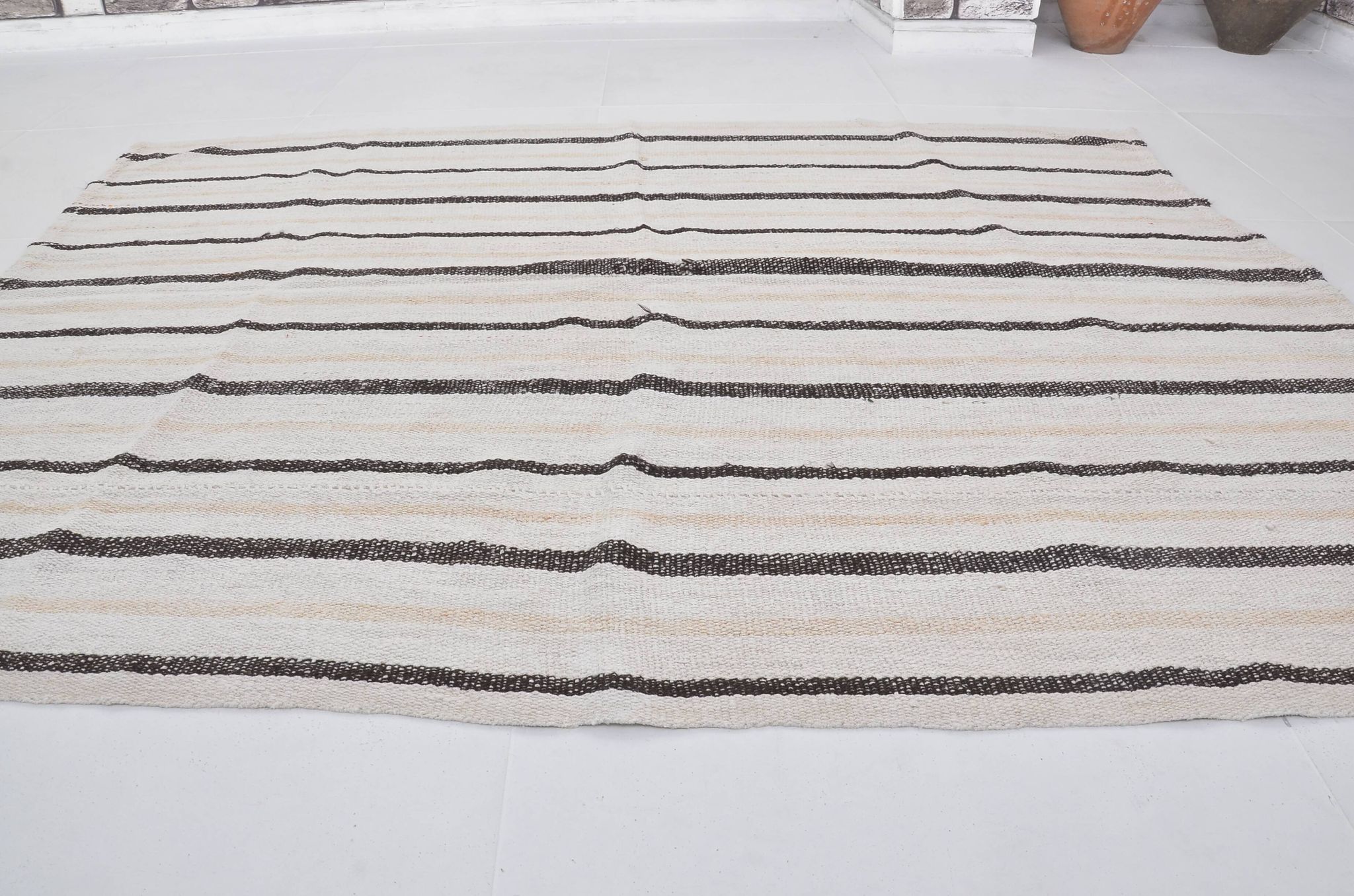 Kilim en chanvre anatolien vintage, référence 3692