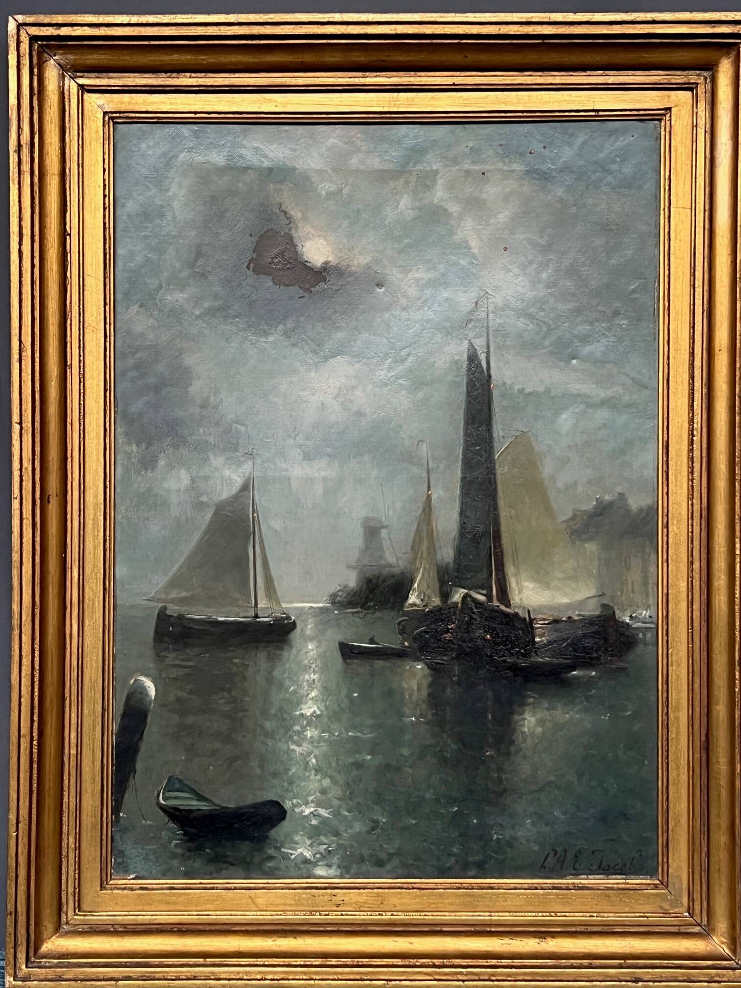 Louis Adolphe Jacobs (1859-1940). "Seascape".