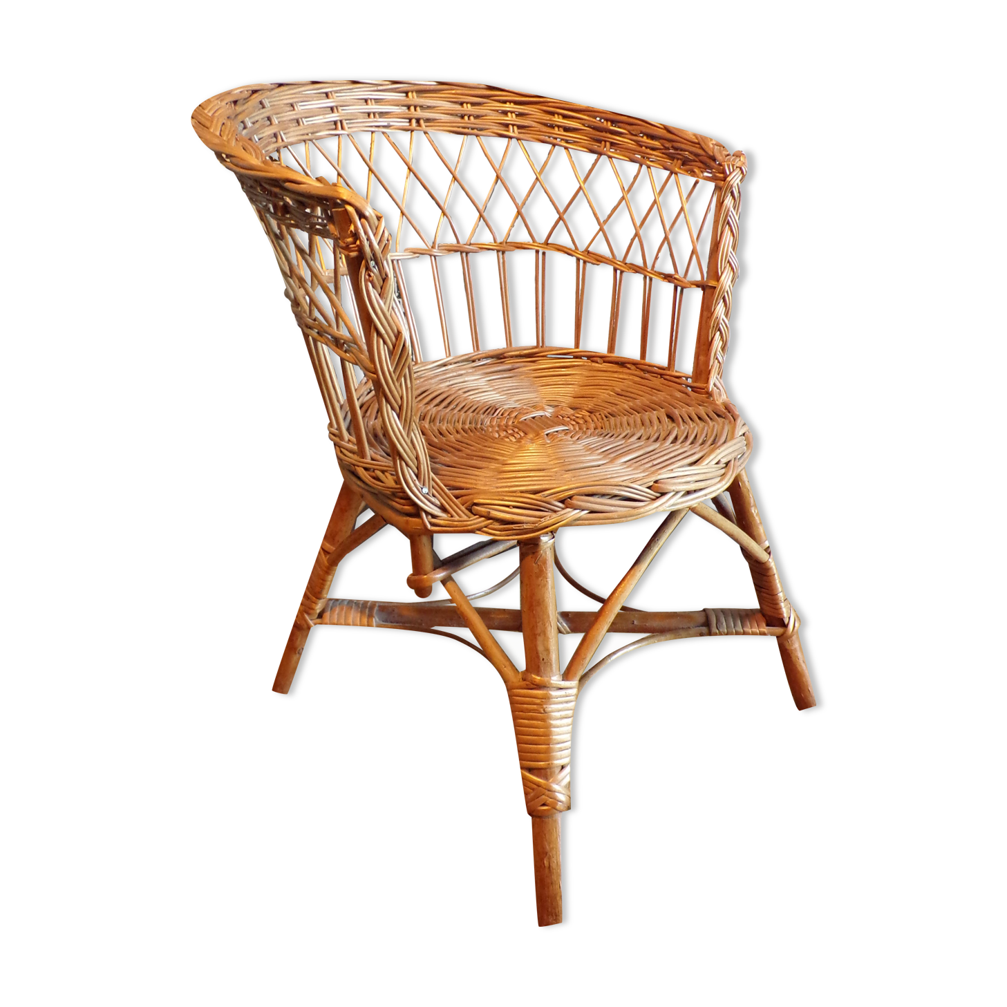 Vintage children's armchair in wicker