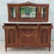 Buffet 2 corps Louis XVI en placage d'acajou et marqueterie de bois précieu