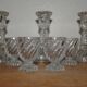 Candle Holders and Doll Dinette Glasses in Molded Pressed Glass Portieux or Vallerysthal