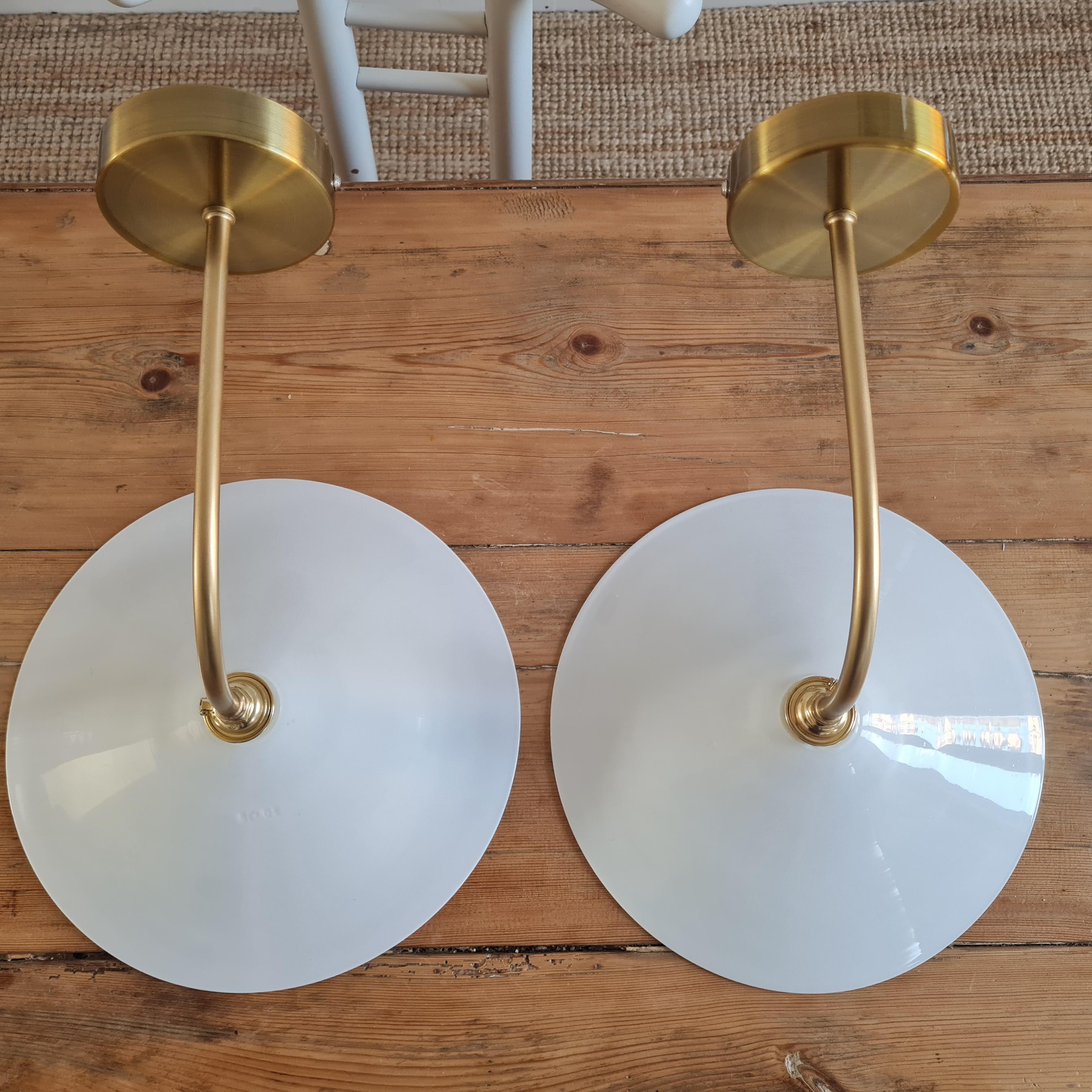 Pair of opaline wall lamps