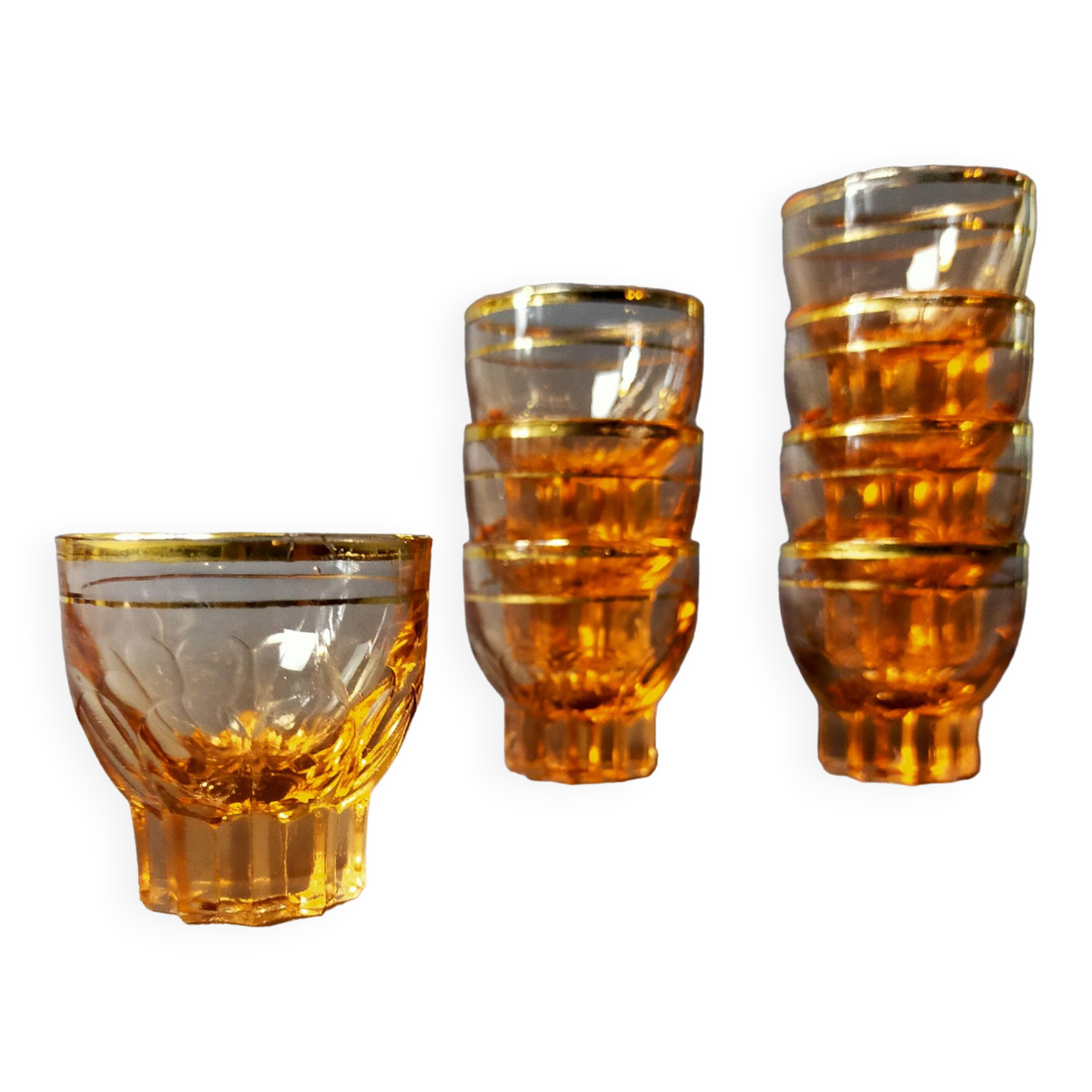 Set of 8 small rosaline glasses