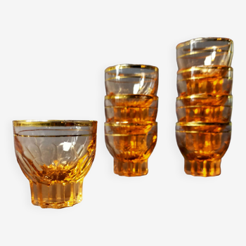 Lot de 8 petits verres rosaline