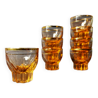 Lot de 8 petits verres rosaline