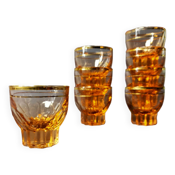 Lot de 8 petits verres rosaline