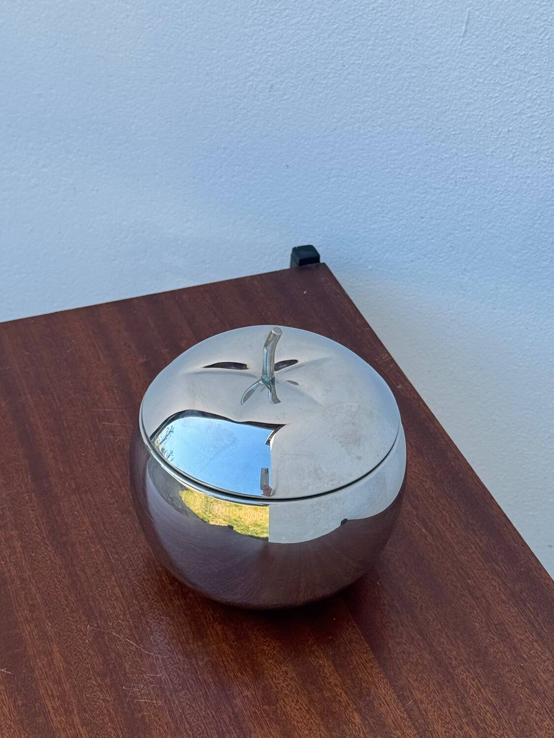 Silver apple ice scoop from the 1970s.