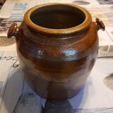 Enamelled terracotta jar