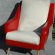 50s chairs in white and red skai, set of 2