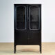 Vintage Glass & Iron Medical Cabinet, 1970s